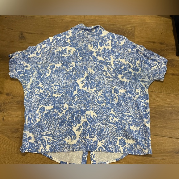 Blue Sky Clothing Short Sleeve Billow Bamboo Button Down Casual Women’s Shirt S - Picture 4 of 4